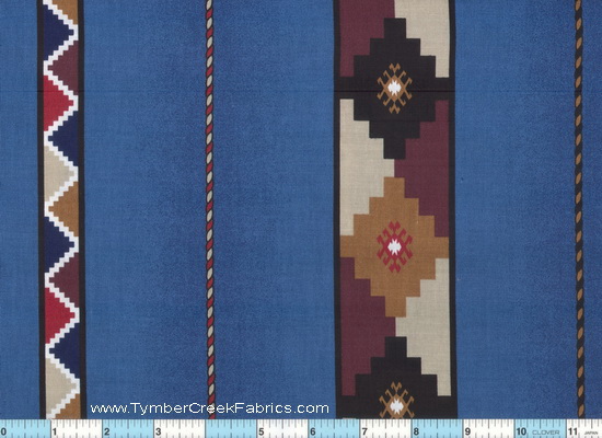 Southwest Sienna Tan Blue 1 yard 26"